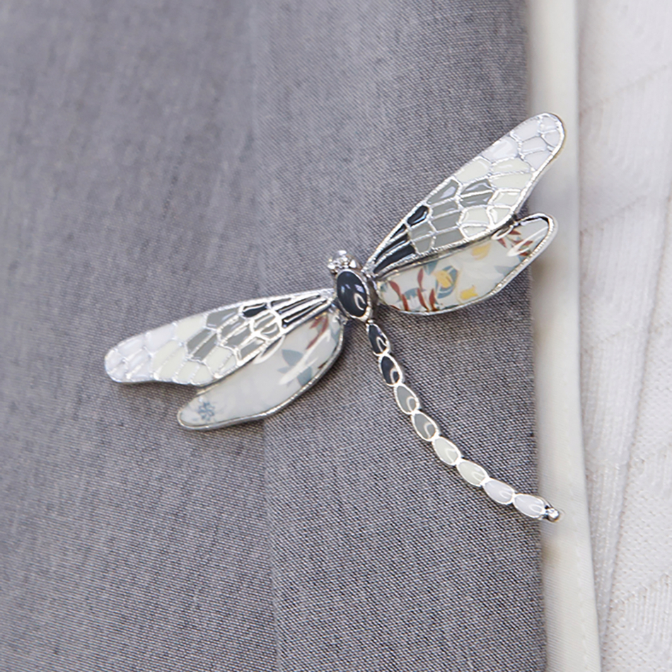 Брошь Shadore Стрекоза XZ0417.2 BW/S