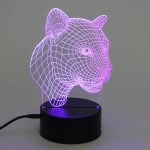Светильник ночник «3D-Пантера» на пластиковой подставке, с включателем USB