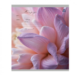 Тетрадь 12л., клетка, Alingar, скрепка, блок офсет, 100% белизна, мелованный картон (стандарт), "Цветы"