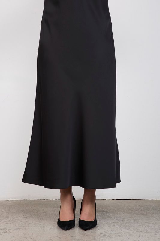 Платье-комбинация на широких бретелях, черный