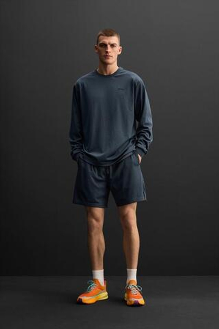 ZARA ШОРТЫ ИЗ СЕТЧАТОЙ ТКАНИ, МОРСКОЙ СИНИЙ