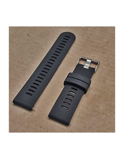 Ремешок Premium 20 мм силиконовый для Garmin Forerunner 55/245/645, Venu, Venu Sq, Venu 2 Plus, Vivoactive 3, Vivomove быстросъемный (Черный)