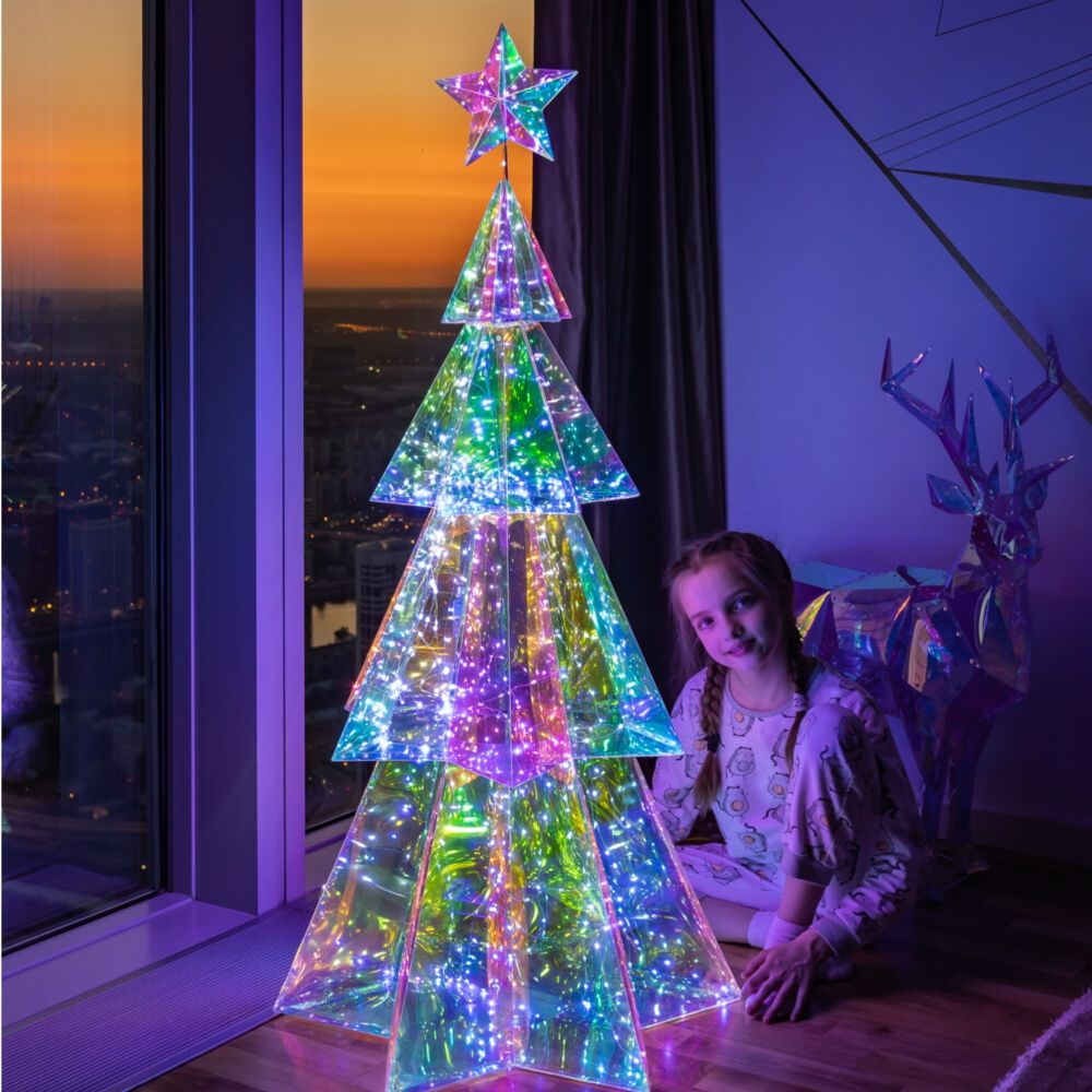 ULD-R502 220V XMAS TREE Светильник декоративный Ёлка. 400 светодиодов. Белый свет. Цвет корпуса радужный. TM Uniel