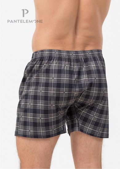 Трусы мужские семейные для больших мужчин Pantelemone PMBB-440, клетка серо-коричневая