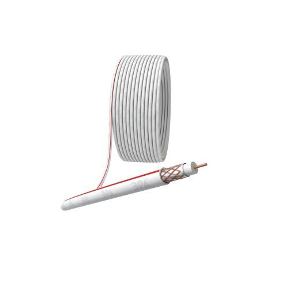 Кабель коаксиальный SAT 50м 75 Ом Cu/(оплетка Cu 75%) PVC бел. (уп.20м) Эра Б0044619