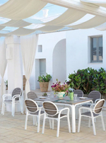 Стол пластиковый раздвижной Nardi Alloro 140 Extensible, белый, тортора