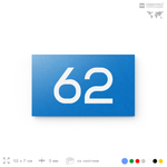 Табличка с номером 62 на дверь квартиры, для офиса, кабинета, аудитории, склада, голубая 120х70 мм, Айдентика Технолоджи
