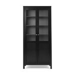Шкаф-витрина Хемнэс Hemnes/Кымор, ст/пн 90х198х37 см, черный
