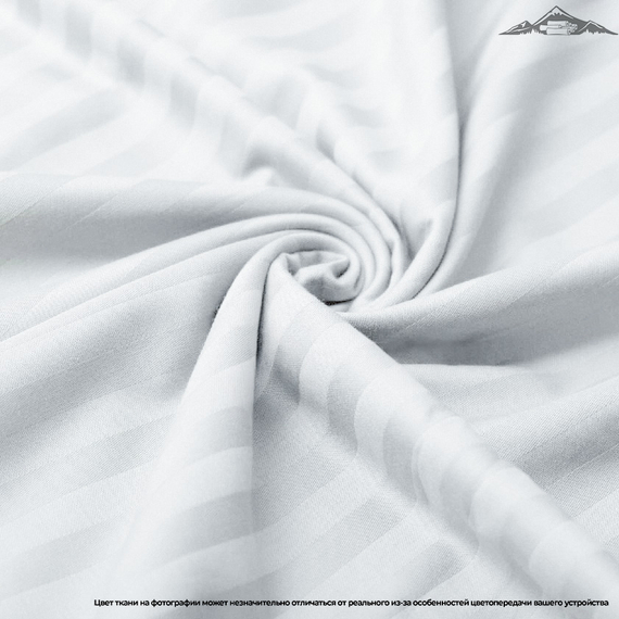 Сатин-страйп "Белый" полоса 1х1 | ш.220 см | 130 г/м²