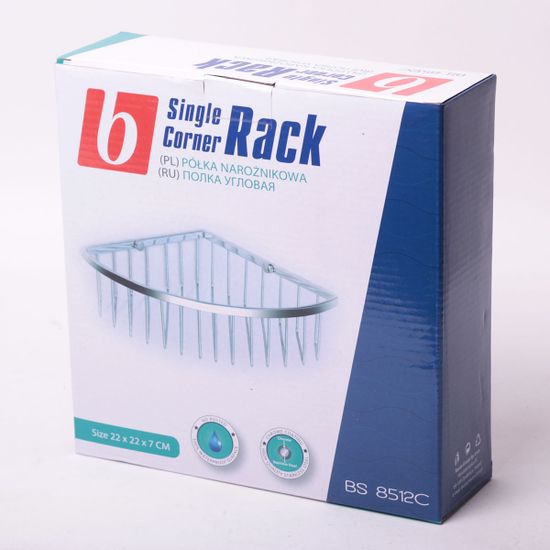 Полка угловая 22х22х7 см. Besser BS 8512C из хромированной стали