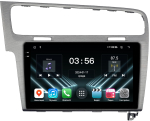 Магнитола для Volkswagen Golf 7 2012-2020 (рамка серебро) - FarCar DX10-257S монитор 10.36" IPS на Android 13, 4+64Гб, CarPlay