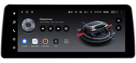 Магнитола BMW 3-серия E90 2005-2012 (врезка наверх) - Teyes LUX ONE монитор 12.3" на Android 10, 6/128ГБ, CarPlay, 4G SIM-слот, джойстик iDrive в комплекте