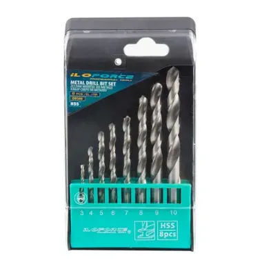 Сверла по металлу, набор 8пр. (3-10мм) ILOforce IF-DBS08