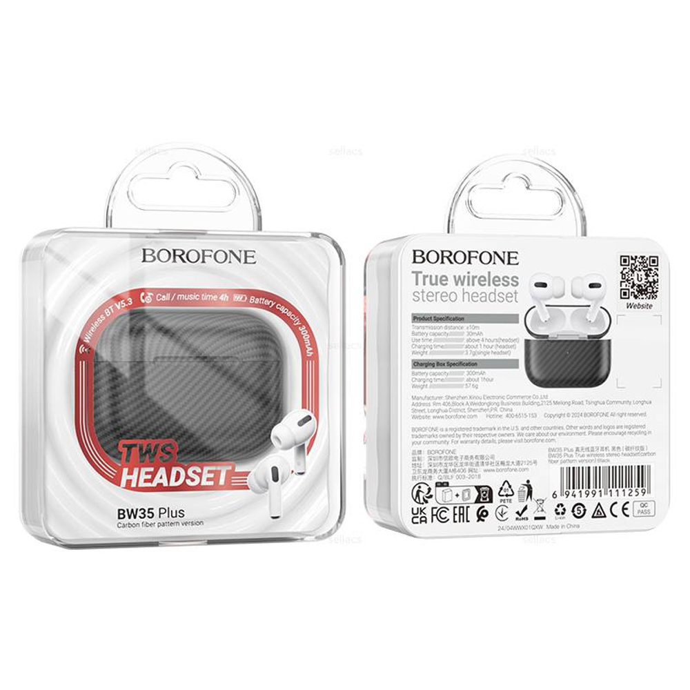 Беспроводные наушники Borofone BW35 Plus (black)