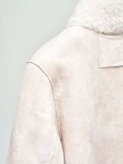 Шуба из шерсти мериноса чебурашка, белая, SilverFox