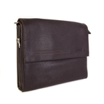 Фото мужская наплечная сумка коричневая из искусственной кожи 32х25х5 см Paulo Valenti TK53