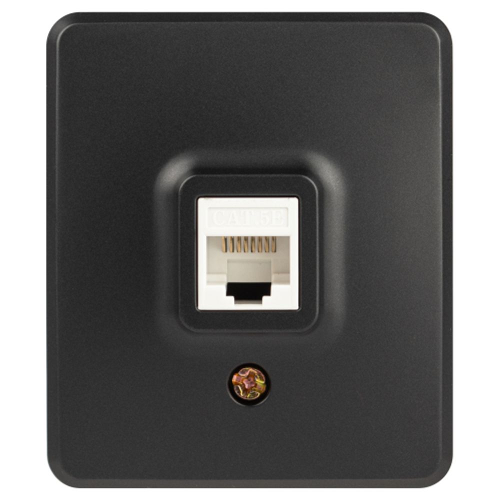 Розетка ЭРА Эксперт 11-3203-05 информационная RJ45 IP20 ОУ антрацит