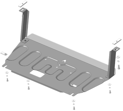 Защита картера двигателя, КПП. 1,5 мм, Сталь. для KIA Picanto 2017-2023, Motodor.51012