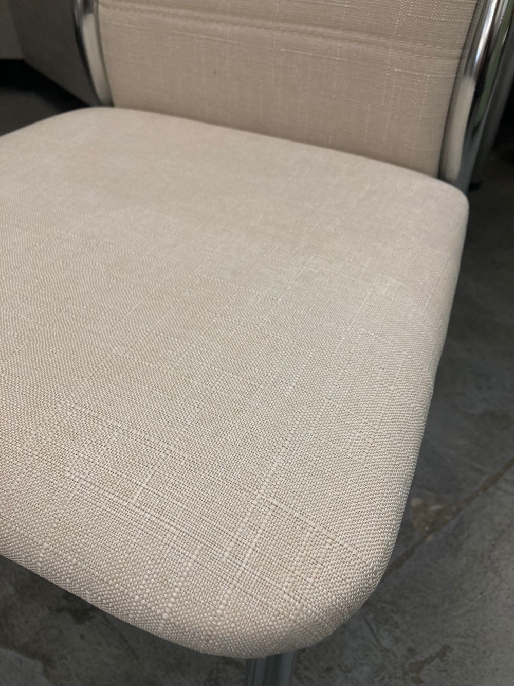 Стул Прага каркас хром рогожка белая