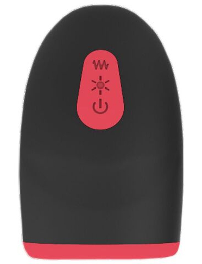 Черно-красный вибромастурбатор с нагревом Small Mood (Цвет: черный с красным)