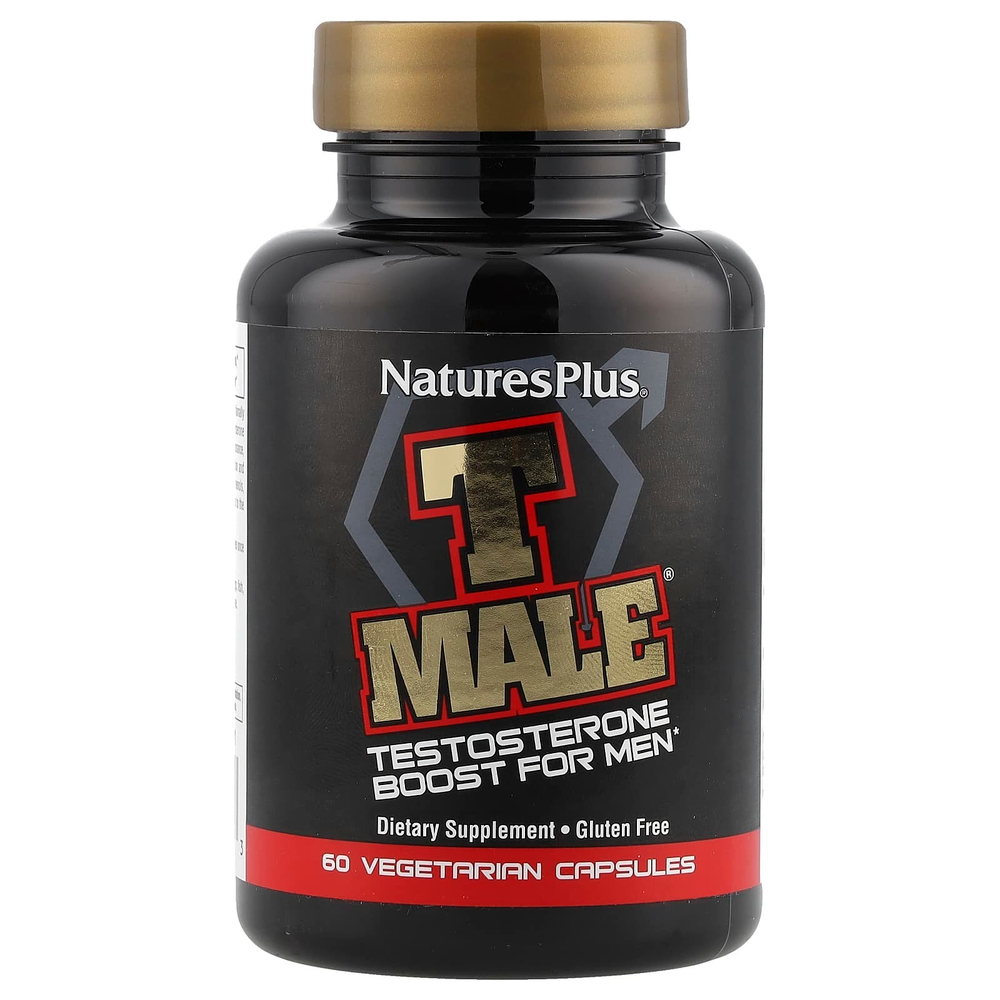 NaturesPlus, T Male, добавка с тестостероном для мужчин, 60 растительных капсул