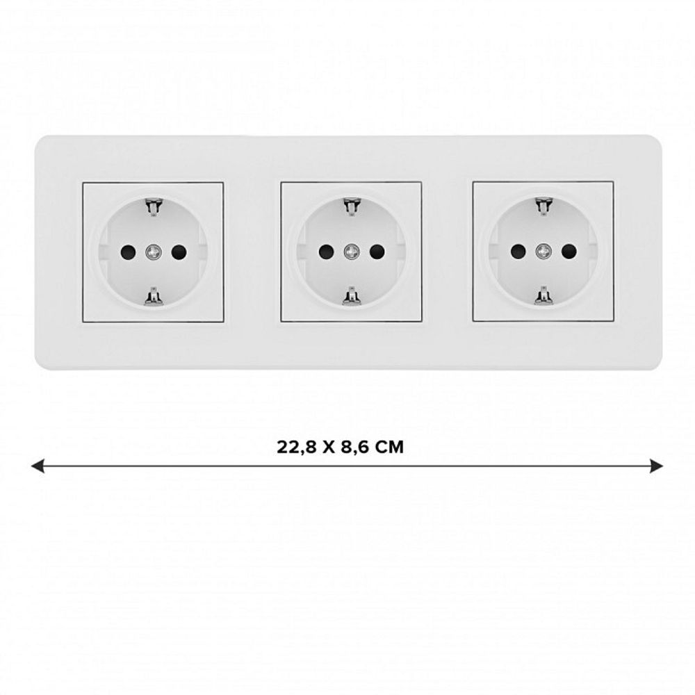 Розетка с заземлением и со шторкой Arte Milano SET16-3 SET16-3-40-1x3 white