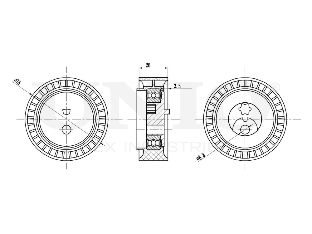Ролик с натяжителем приводного ремня UNIO TNS-10193