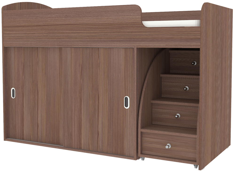 Кровать-чердак КарИВи Малыш Купе Бодего Темный Бодего Темный