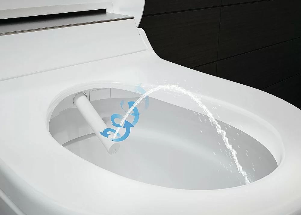 Унитаз-биде подвесной Geberit AquaClean 146.094.11.1 белый, с крышкой микролифт, безободковый