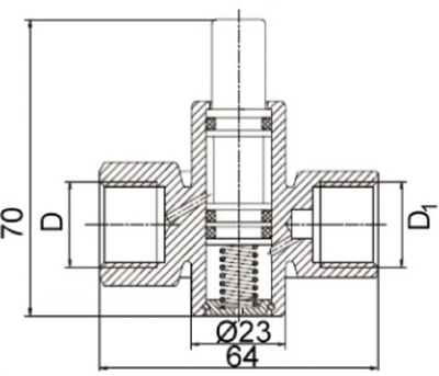 Кран кнопочный РАСКО VE-РАСКО-НЗ-1,6-G1/2-G1/2-М2-Ст