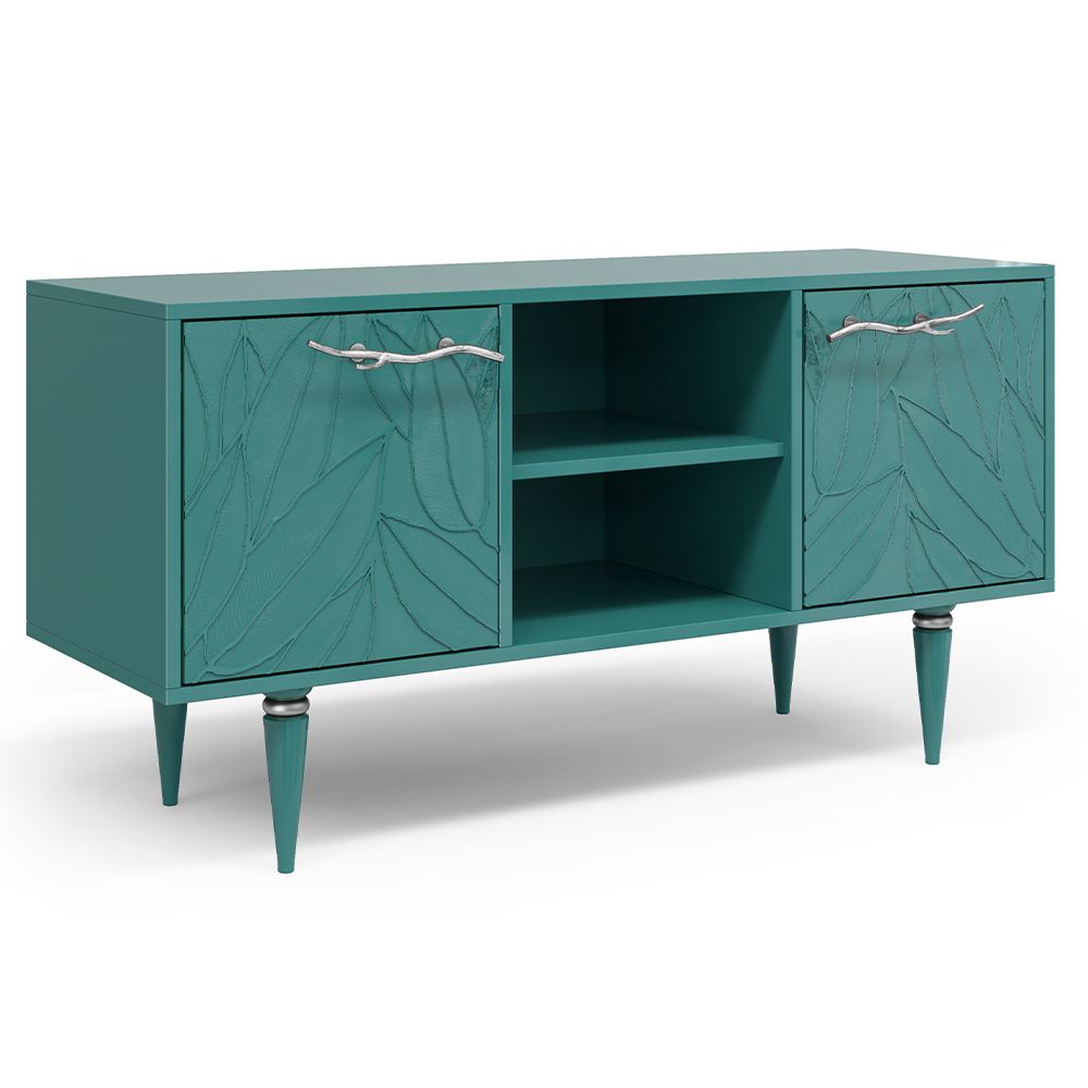 Тумба под ТВ Арт Колор leaves 117см Классик Сильвер Пастельно-синий