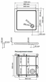 Душевой поддон WasserKRAFT Amper 29T19 100x100