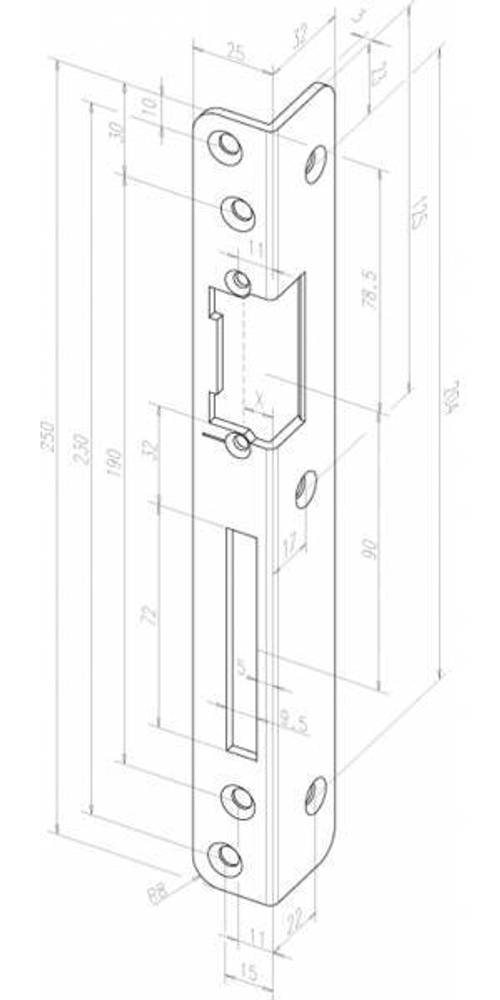 Угловая запорная планка 069