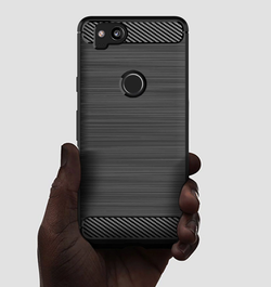 Чехол на Google Pixel2 цвет Black (черный), серия Carbon от Caseport