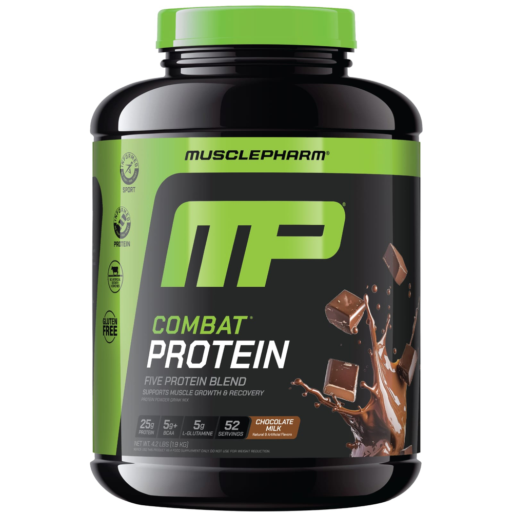 MusclePharm, Combat®, протеиновый порошок, со вкусом шоколадного молока, 1,9 кг (4,2 фунта)