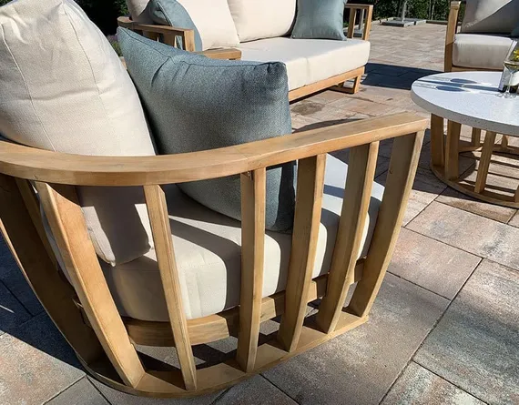 Комплект уличной мебели Woodland из массива эвкалипта, диван, 2 кресла, столик