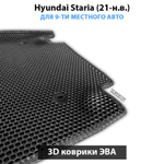 Автомобильные коврики ЭВА для Hyundai Staria (21-н.в.) на 9-ти местное авто