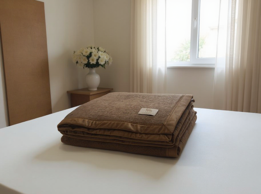 Тканое верблюжье одеяло Монголия 172х200, ЛЕЖЕБОКА, арт 3333-170-4