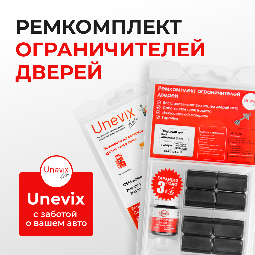 Ремкомплект ограничителей дверей Seat ALHAMBRA (I) Mk1 7M (4 двери, тип 33) 1999-2010