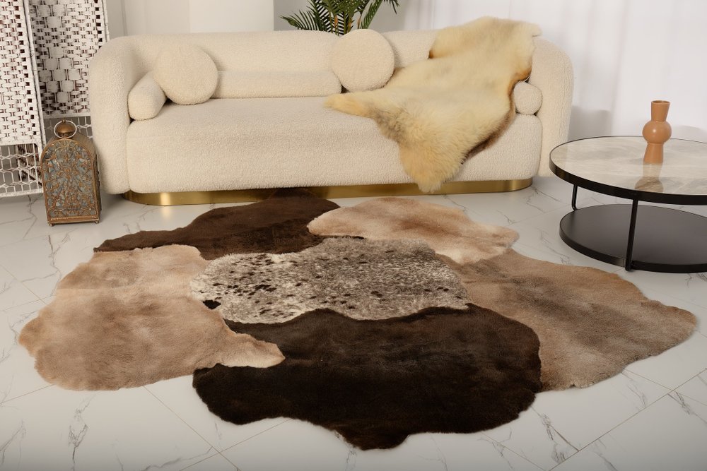 Ковер Мосси контрастного цвета из шести шкур