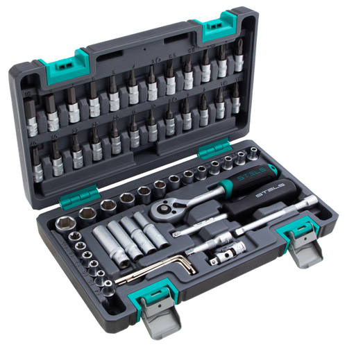 14101 Набор инструментов, 1/4", CrV, 57 предм.//Stels