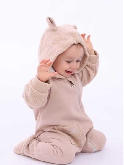 Комбинезон хлопковый утепленный из ткани футер-барашек