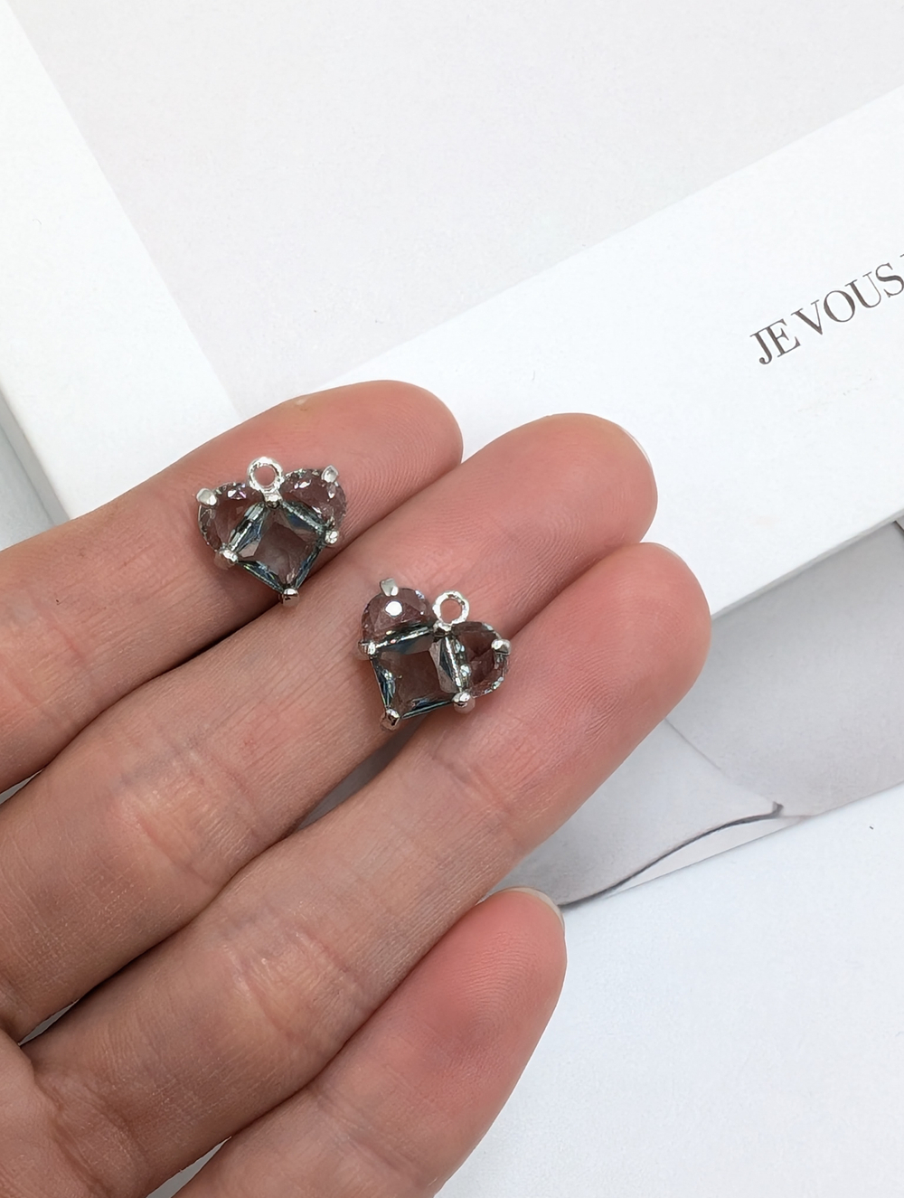 Подвеска сердце серое, 12*13мм