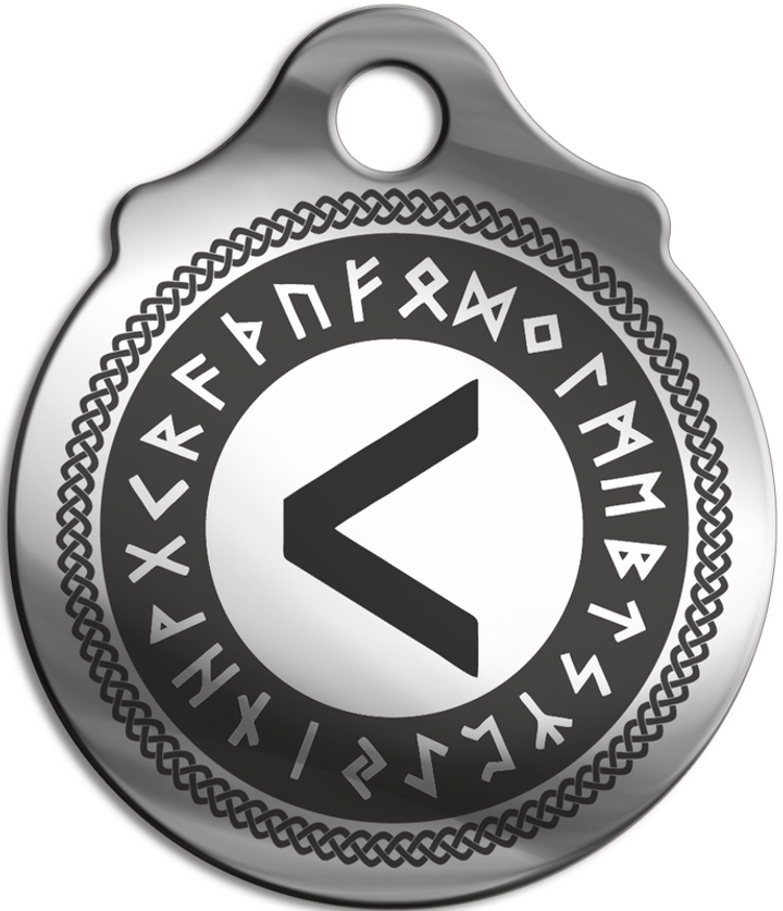 Амулет Скандинавские руны № 10 Руна Кано, медицинская сталь