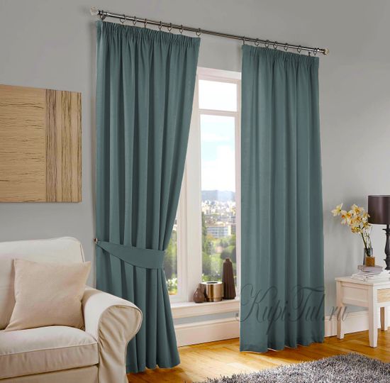 Kadife (бирюзовый). Шторы из стриженного бархата