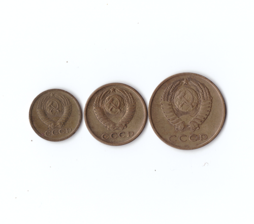 Набор монет (3 шт) 1968г. 1,2,3копейки XF