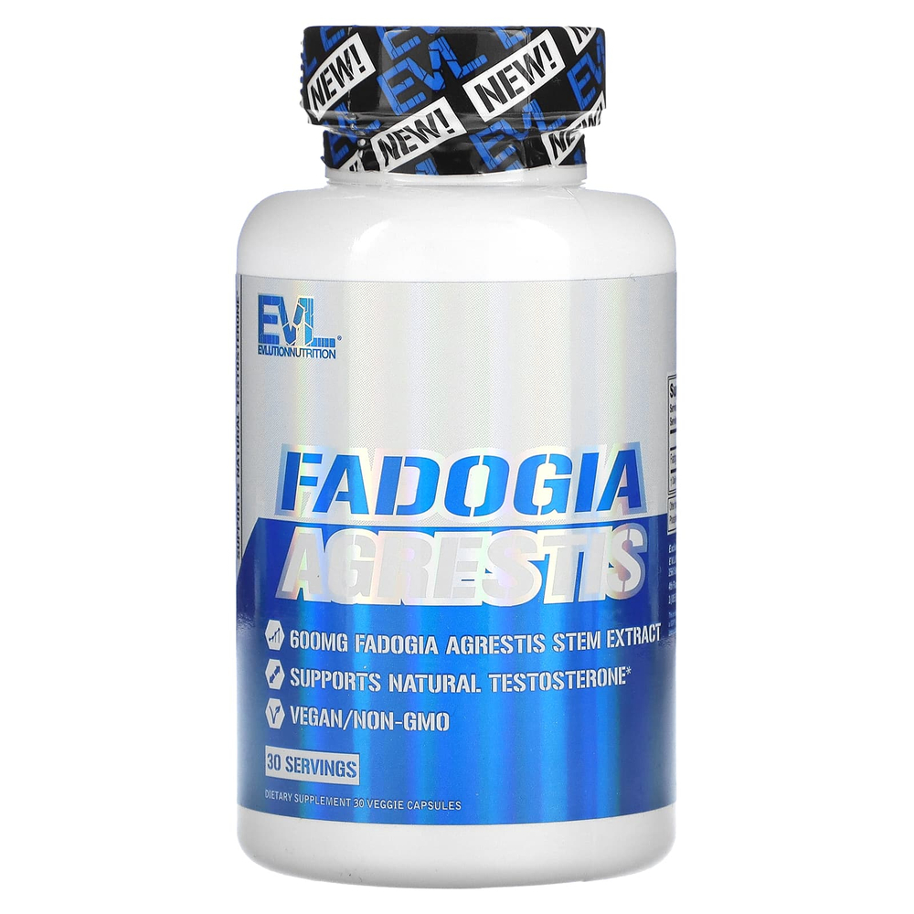 EVLution Nutrition, Fadogia Agrestis, 600 мг, 30 растительных капсул