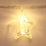 Гирлянда для дома 4,0 м 20 ламп LED с насадками ЗВЕЗДА Прищепка, прозрач.провод, Теплый белый