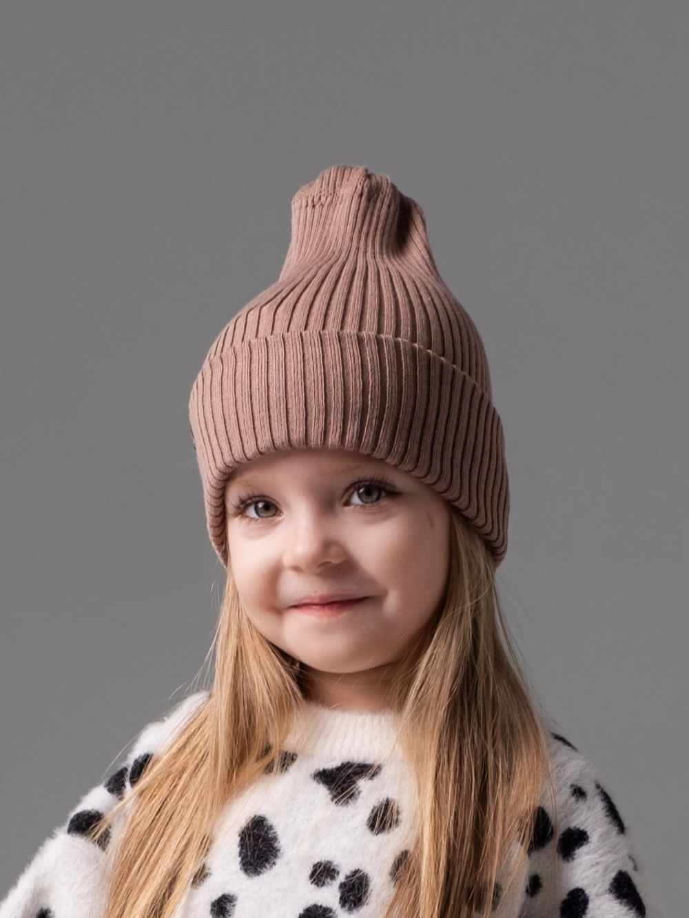 Шапка вязаная-резинка хлопковая (Кофейный) КЭП