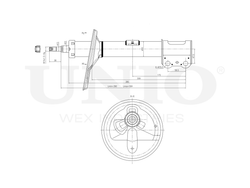 Амортизатор газовый передней подвески левый UNIO SAB-10383
